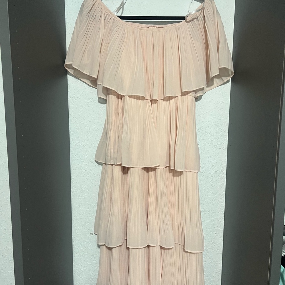 Elegant Off-Shoulder Cream Dress
